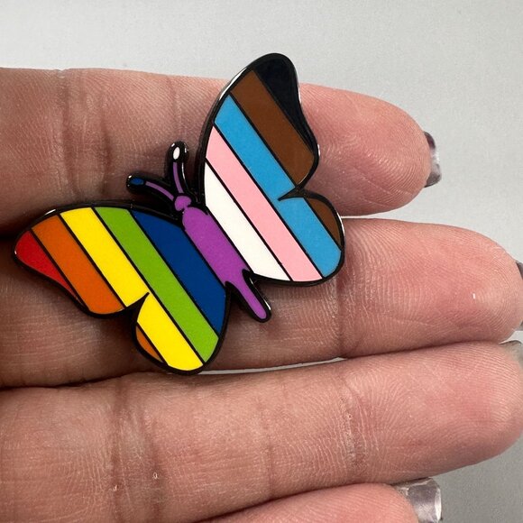 Monarch Rainbow Butterfly Lapel Pin Insect Brooch Badge Jewelry Accessories Pin - Picture 3 of 6